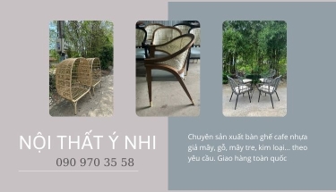 Bàn ghế cafe nhựa giả mây giá rẻ