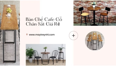 Mua bàn ghế gỗ chân sắt cafe tại Bình Dương