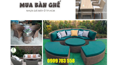 MUA BÀN GHẾ NHỰA GIẢ MÂY Ở TP.HCM