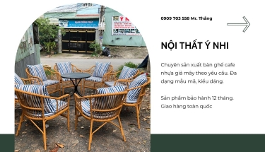 Xưởng sản xuất bàn ghế cafe nhựa giả mây