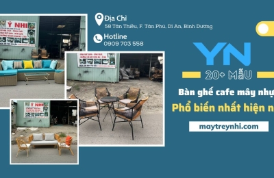 20+ Mẫu bàn ghế cafe nhựa giả mây đẹp phổ biến hiện nay