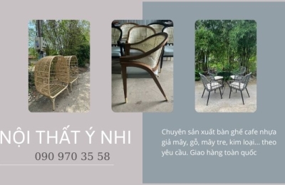 Bàn ghế cafe nhựa giả mây giá rẻ