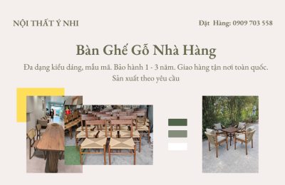 Bàn ghế gỗ dành cho nhà hàng, sản xuất theo yêu cầu