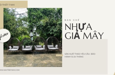 Bàn ghế nhựa giả mây resot, khách sạn