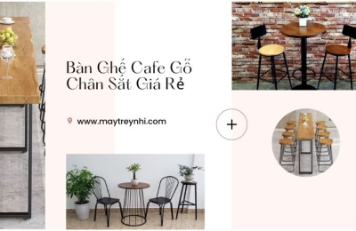 Mua bàn ghế gỗ chân sắt cafe tại Bình Dương