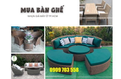 MUA BÀN GHẾ NHỰA GIẢ MÂY Ở TP.HCM