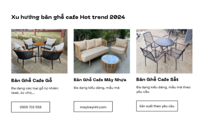 Xu hướng bàn ghế cafe Hot trend 2024