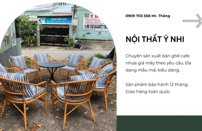 Xưởng sản xuất bàn ghế cafe nhựa giả mây