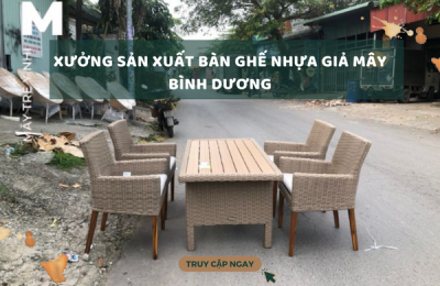 Xưởng sản xuất bàn ghế nhựa giả mây Bình Dương