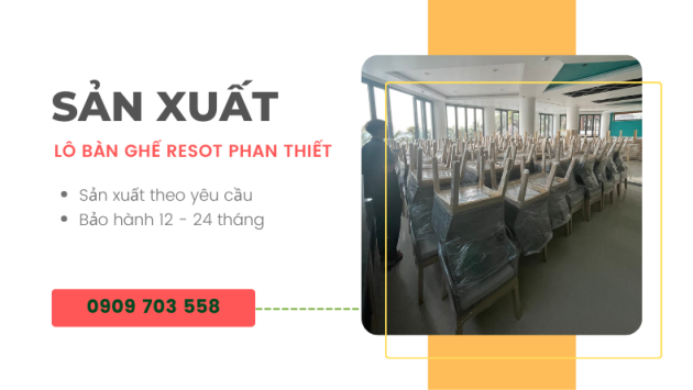 Sản xuất lô bàn ghế resot Phan Thiết
