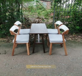 Bộ bàn ghế cafe gỗ teak cao cấp