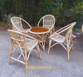 Bộ bàn ghế cafe mây tre tự nhiên Bộ bàn ghế cafe mây tre tự nhiên