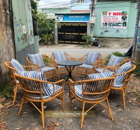 Bộ bàn ghế cafe nhựa giả mây Bộ bàn ghế cafe nhựa giả mây