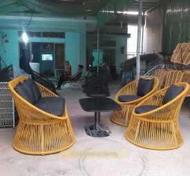 Bộ bàn ghế cafe nhựa giả mây cao cấp Bộ bàn ghế cafe nhựa giả mây cao cấp