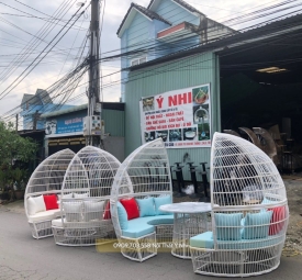 Bộ bàn ghế nhà vòm đan nhựa giả mây cao cấp