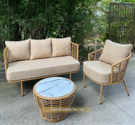 Bộ bàn ghế sofa đan sợi nhựa giả mây cao cấp