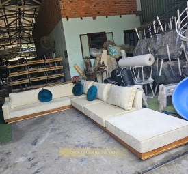 Bộ ghế sofa góc, gỗ teak