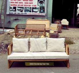 Bộ Sofa Gỗ Đan Mây Phòng Khách