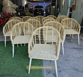 Ghế khung nhôm đan mây tự nhiên Ghế khung nhôm đan mây tự nhiên