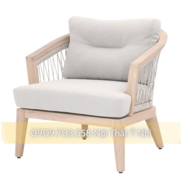 Bàn ghế resot, khách sạn gỗ đan dây dù theo yêu cầu