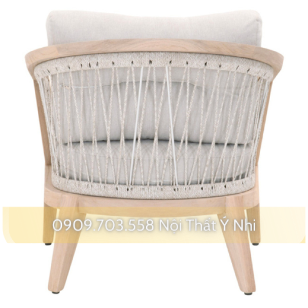 Bàn ghế resot, khách sạn gỗ đan dây dù theo yêu cầu