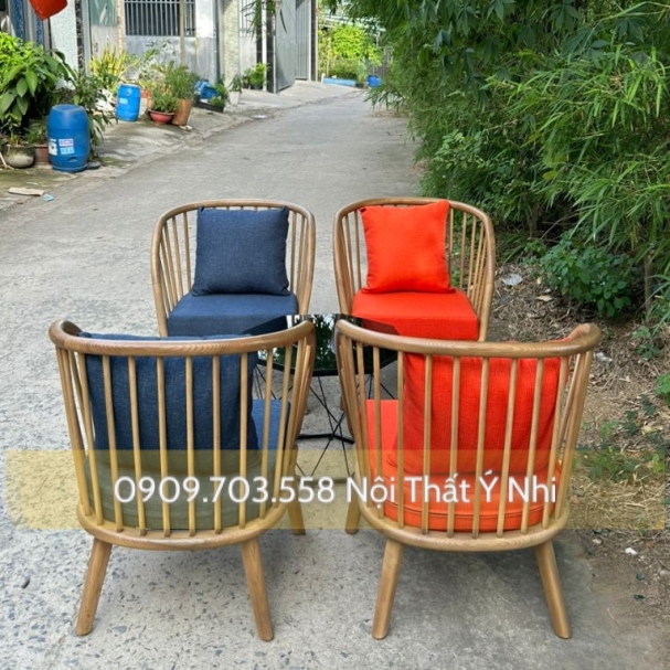 Bộ bàn ghế cafe gỗ ash cao cấp
