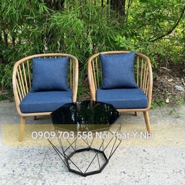 Bộ bàn ghế cafe gỗ ash cao cấp