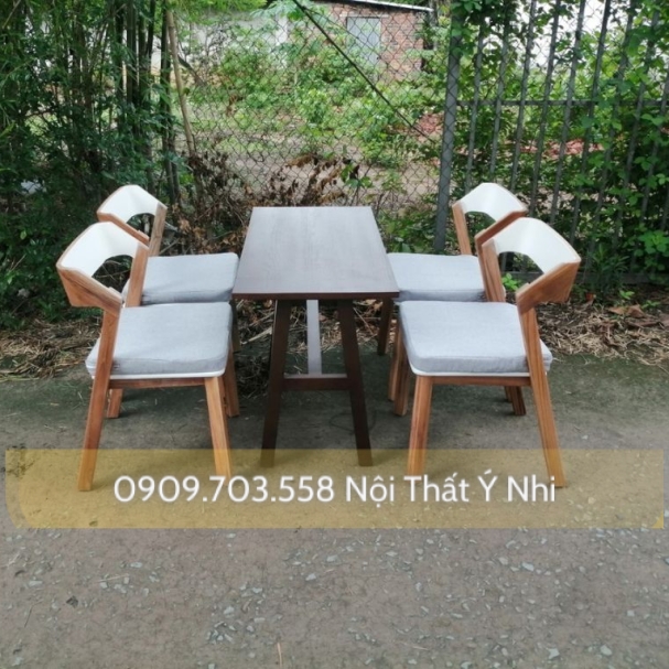 Bộ bàn ghế cafe gỗ teak cao cấp