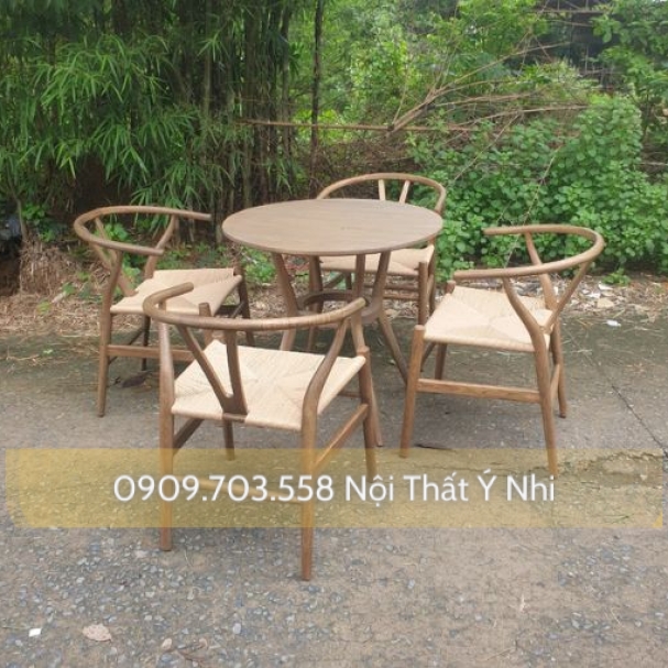 Bộ bàn ghế  cafe gỗ Wishbone