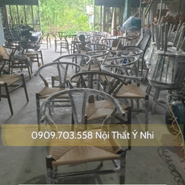 Bộ bàn ghế  cafe gỗ Wishbone