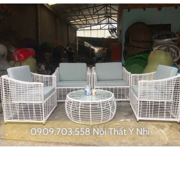 Bộ bàn ghế cafe mây nhựa