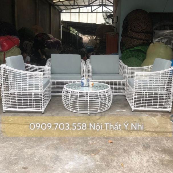 Bộ bàn ghế cafe mây nhựa