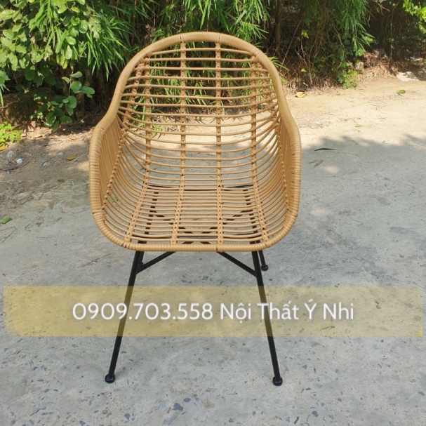 Bộ bàn ghế cafe mây nhựa đan tròn