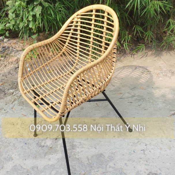 Bộ bàn ghế cafe mây nhựa đan tròn