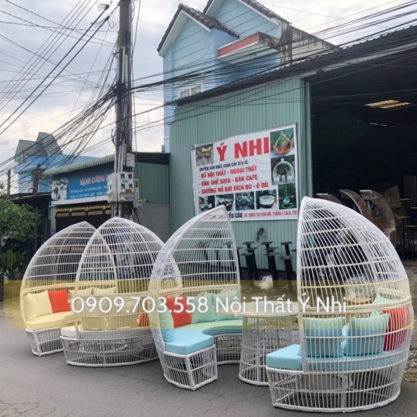 Bộ bàn ghế nhà vòm đan nhựa giả mây cao cấp