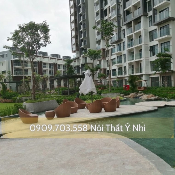 Bộ bàn ghế nhựa giả mây resot, khách sạn, cafe..