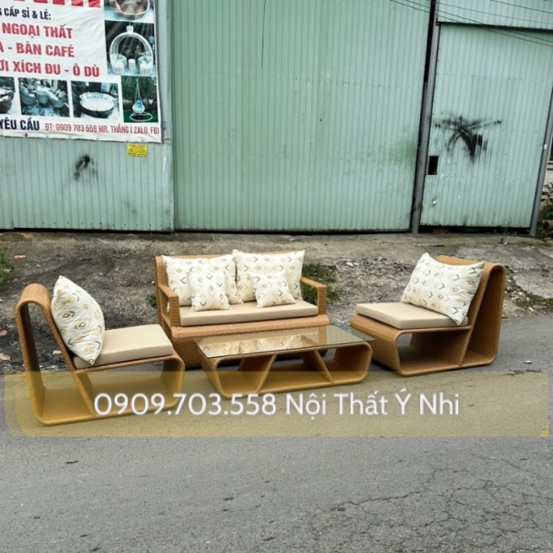 Bộ bàn ghế sofa cafe ngoài trời