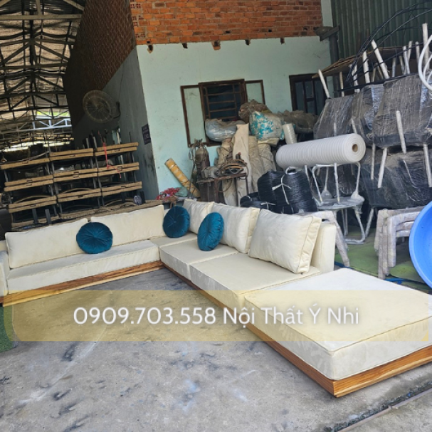 Bộ ghế sofa góc, gỗ teak