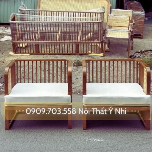 Bộ Sofa Gỗ Đan Mây Phòng Khách