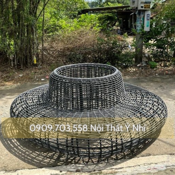 Ghế bình bông đan nhựa giả mây
