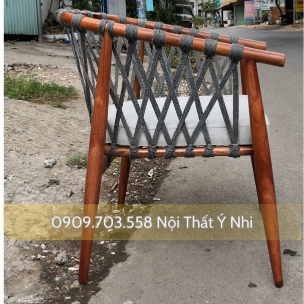 Ghế cafe đan chữ Y khung gỗ sồi