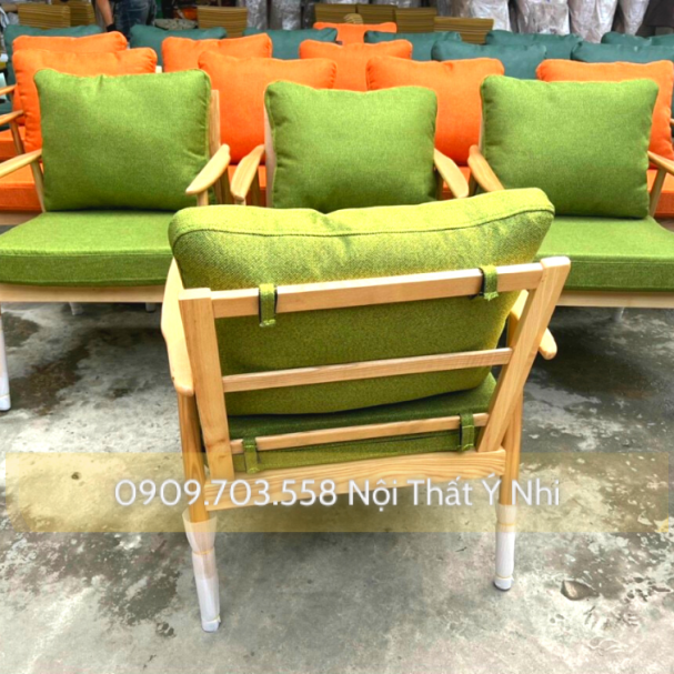 Ghế cafe gỗ sofa cigar đơn