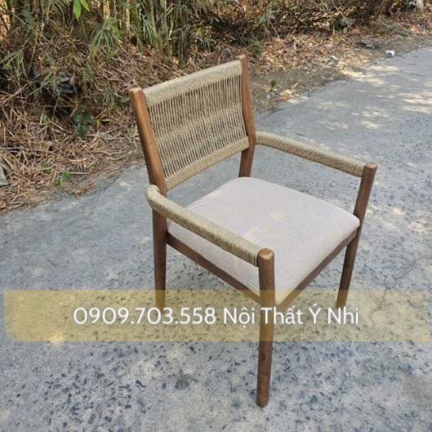 Ghế gỗ ash đan dây dù dành cho quán cafe, resot,..