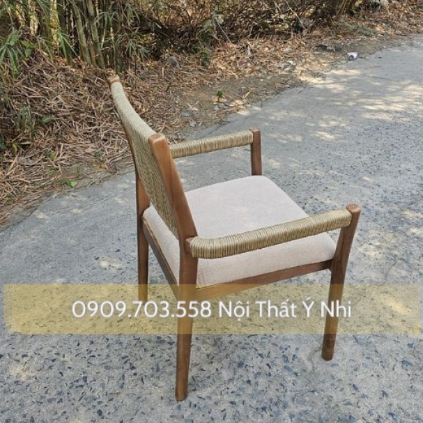 Ghế gỗ ash đan dây dù dành cho quán cafe, resot,..