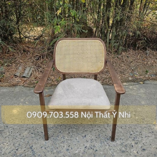Ghế gỗ cafe, khách sạn, resot... lung tựa đan mây 