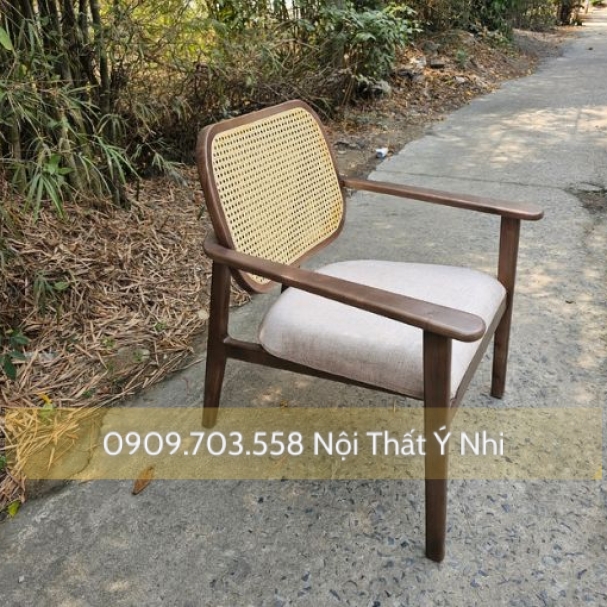 Ghế gỗ cafe, khách sạn, resot... lung tựa đan mây 