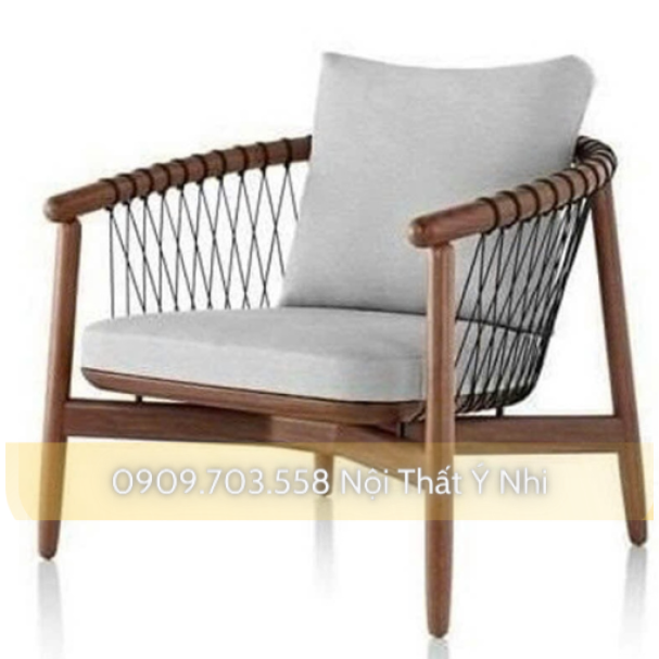Ghế gỗ teak đan sợi dây dù