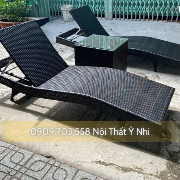 Ghế hồ bơi nhựa giả mây