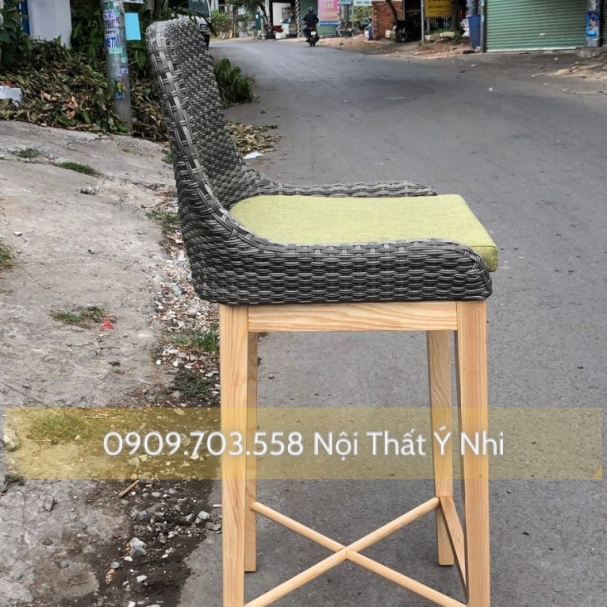 Ghế quầy bar nhựa giả mây