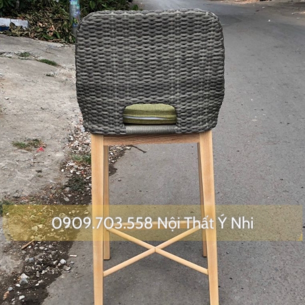 Ghế quầy bar nhựa giả mây
